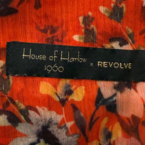 House of Harlow X Revolve size S halter Tie Back Top Red Floral Festival - Picture 8 of 11